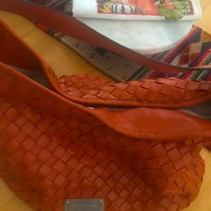 Michael Kors soft woven leather shoulder bag.